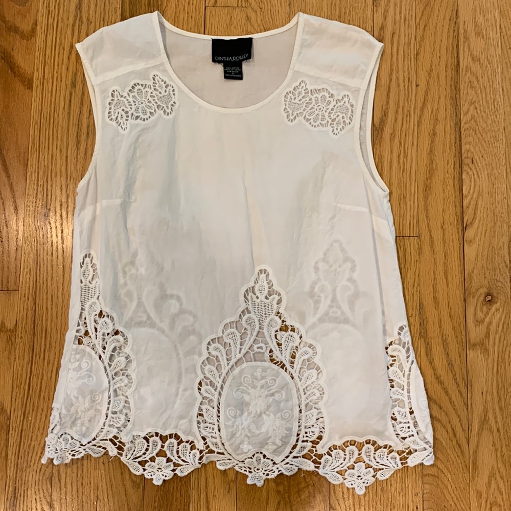 100% Cotton Lacey sleeveless shirt